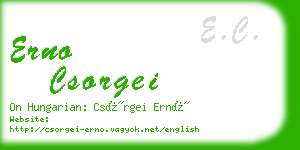 erno csorgei business card